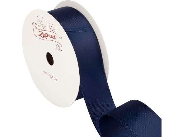 Navy Satin Ribbon 1 Inch Wide x 10 Yds -