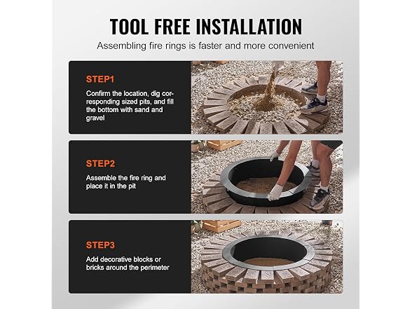 Fire Pit Ring, 36-Inch Outer/30-Inch Inner