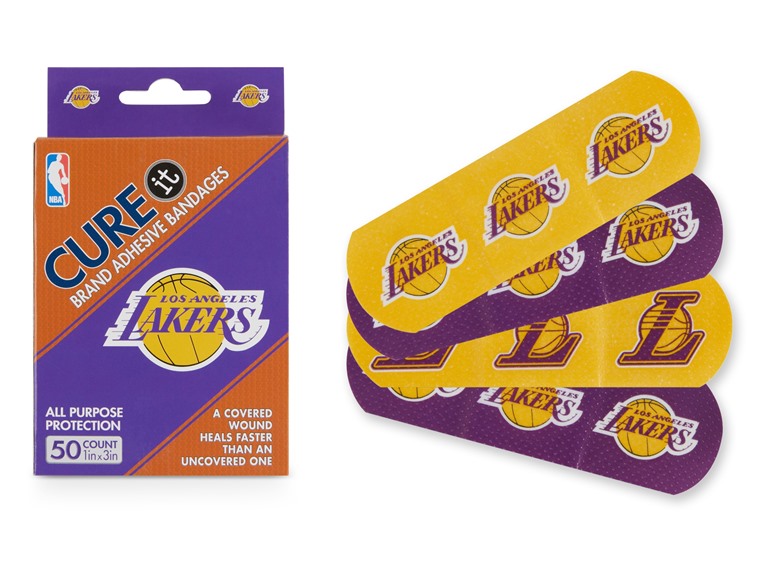 CURE IT  TRX-NBA-LALA 10-Pack / 500ct 500ct NBA Team Adhesive Bandages  Los Angeles Lakers