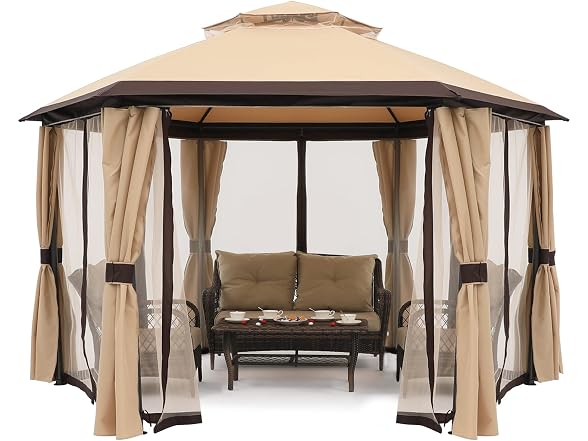 10'x10' Gazebos for Patios Outdoor Hexagonal - Gallery 5