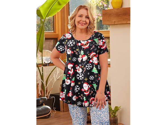 Larace Women (L) Christmas Shirts Funny Tunic Tops