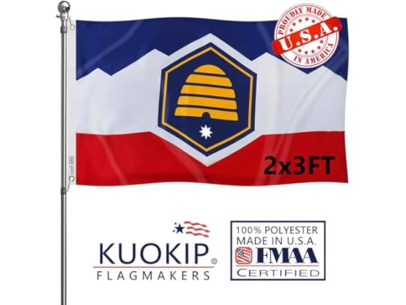 KUOKIP Double Sided New Utah State Flag