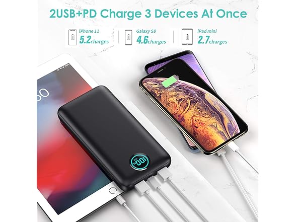 30800mAh 3 Output Power Bank