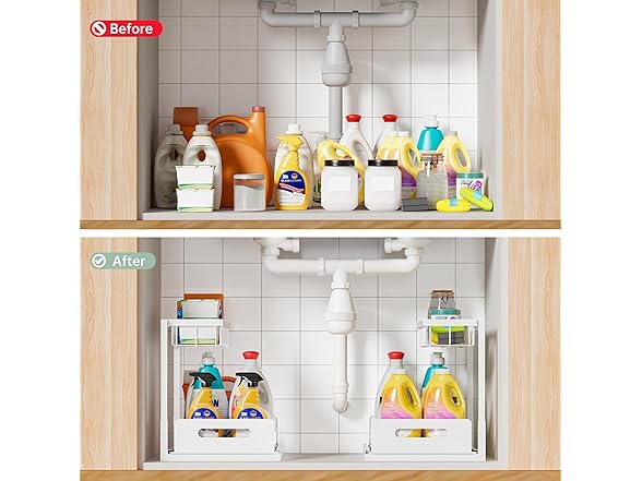 VUSIGN Under Kitchen Sink Organizer 2pk