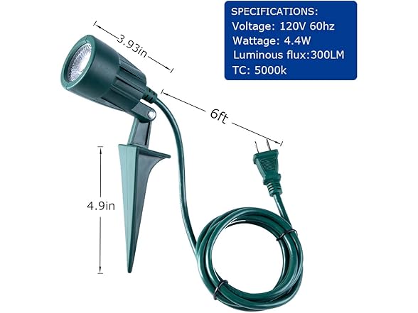 AizzKry Outdoor Spotlight Plug in