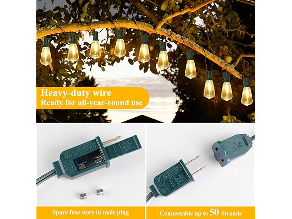 Brightever LED String Lights 52 Bulbs