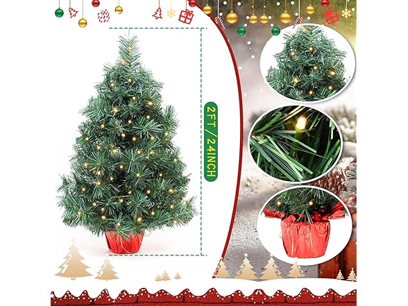 KISIQI Pre-lit Artificial Christmas Tree