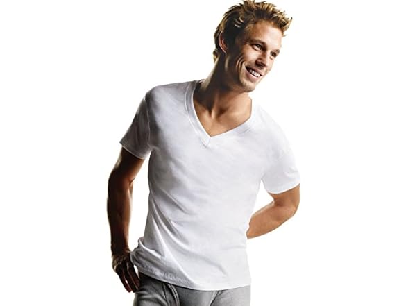 Hanes Mens Tagless V-Neck Undershirt, 2X