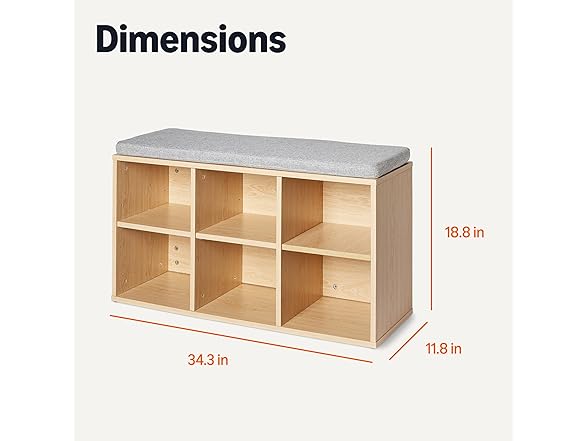Amazon Basics Shoe Storage Bench with Cushion