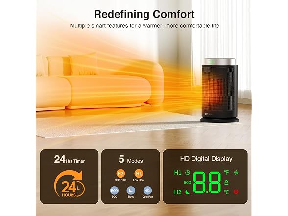 ZAFRO ZAFRO Space HeaterUltra Quiet Portable