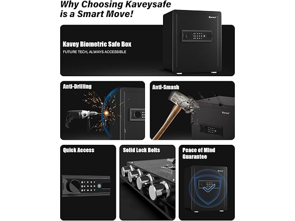 Kavey 2.0 Cubic Feet Biometric Safe Box