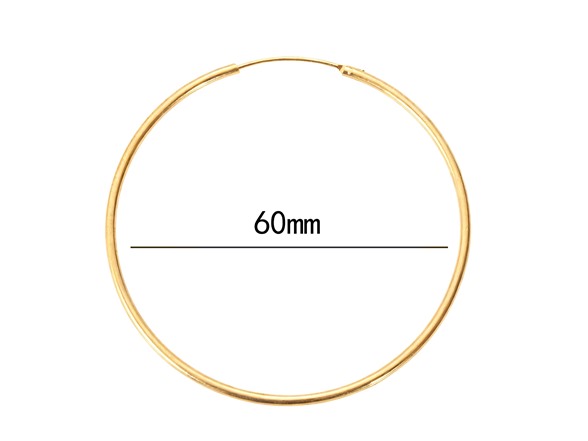 14K Gold Plated Endless Hoop 60mm