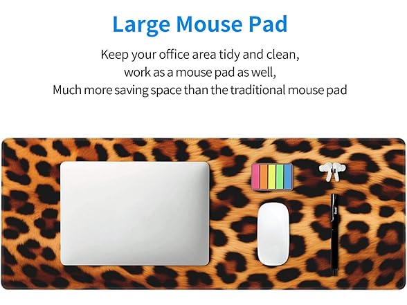 Gaming Mouse Pad, Large Non-Slip Rubber Leopard