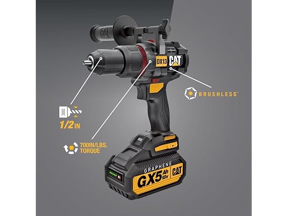 CAT DX13 18V Brushless 1/2in Hammer Drill Kit