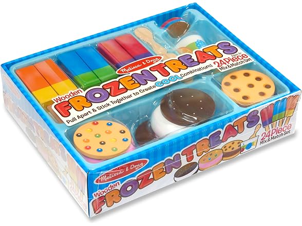 Melissa & Doug Wooden Frozen Treats Ice Cream Play Set (24 pcs)