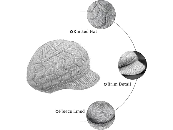 SYAYA Womens Winter Hat with Brim