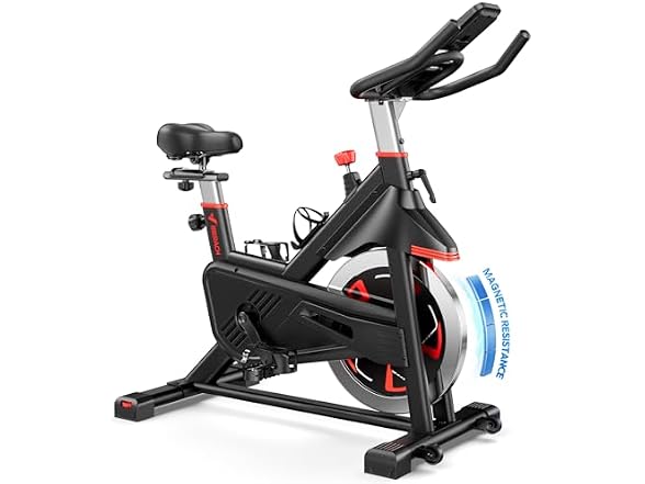 MERACH Red Magnetic Exercise Bike