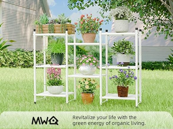 MWQ Plant Stand Indoor Outdoor Plant Shelf for Multiple Plants