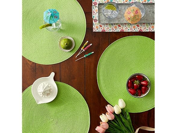 DII Classic Woven Placemat 6Pc Set, Lime