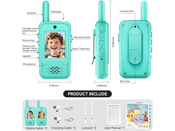 MINIBEAR Video Walkie Talkies for Kids