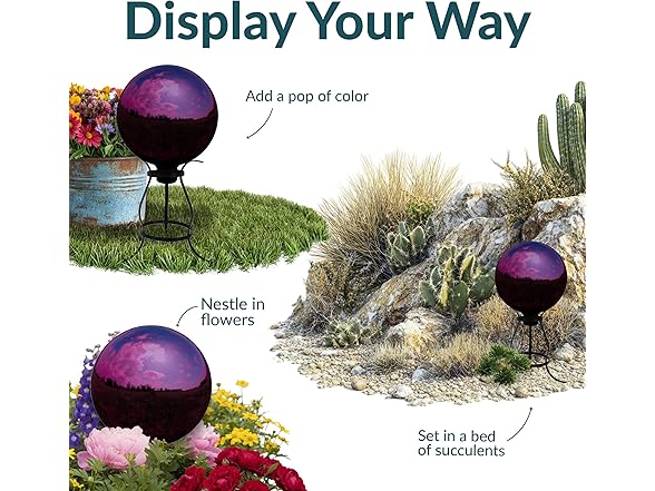 Sunnydaze 10-Inch Glass Gazing Ball, 2 Pack