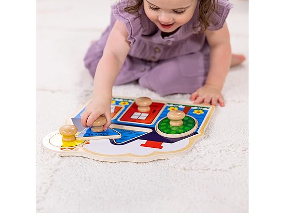 Melissa & Doug Wooden Jumbo Knob Puzzle 2-Pack