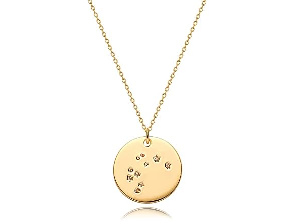 MEVECCO Gold Necklace Zodiac Aquarius