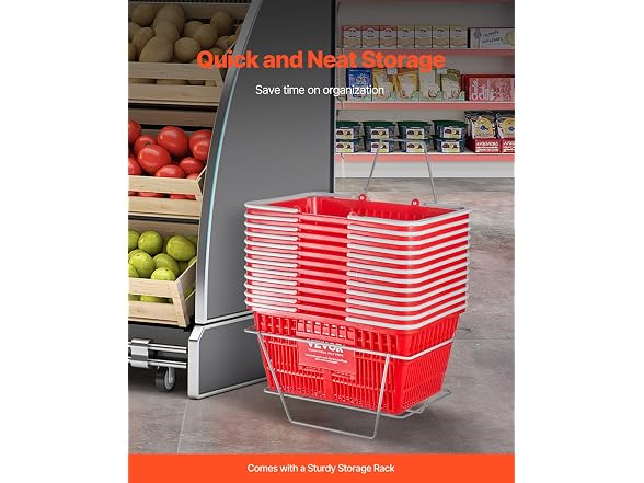 Shopping Baskets, 12-Pack, Red, Sturdy