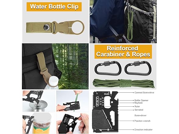 XKASE Outdoor Survival Kits 19Pcs