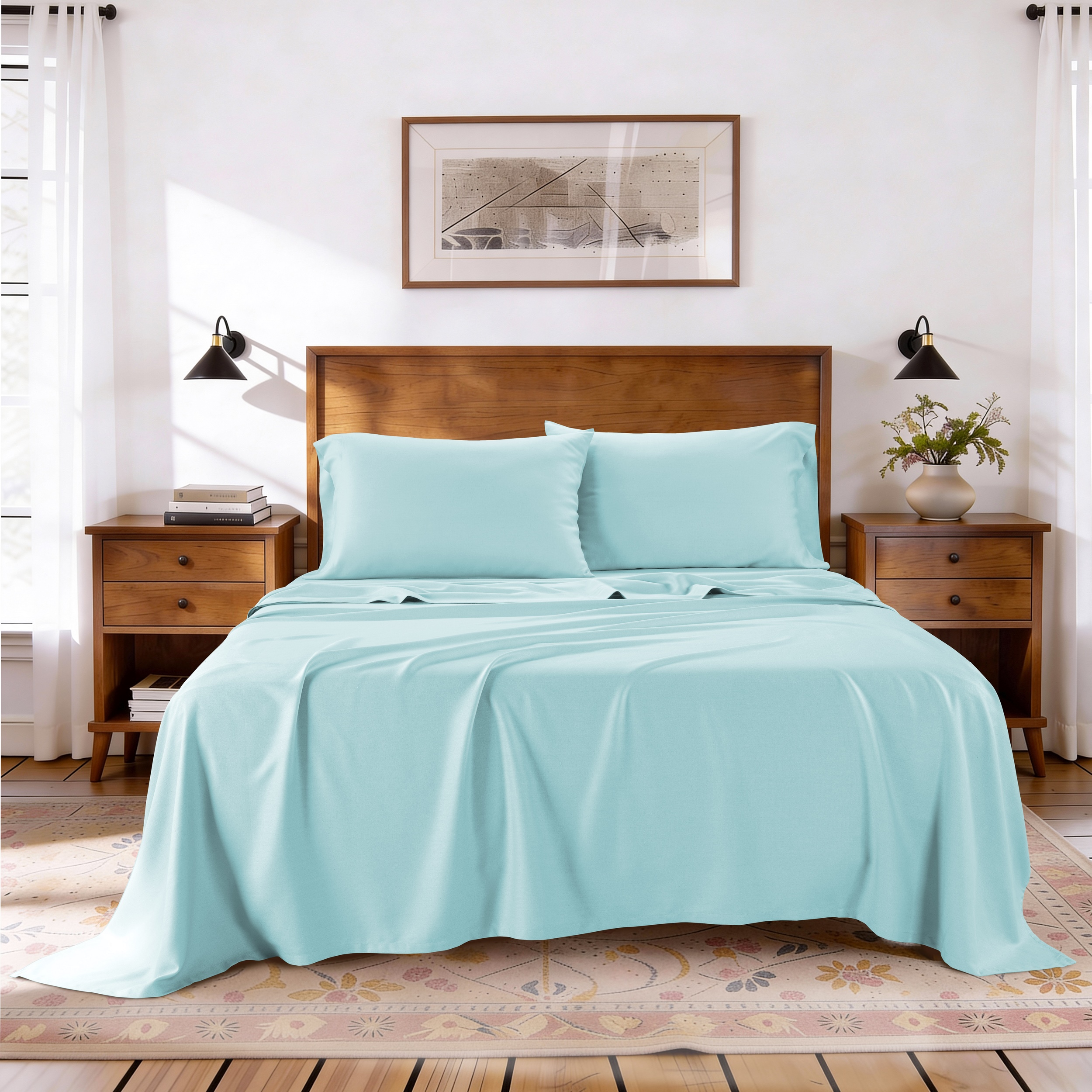 Kathy Ireland Lyocell & Linen Cotton 4PC Sheet Set - Gallery 22