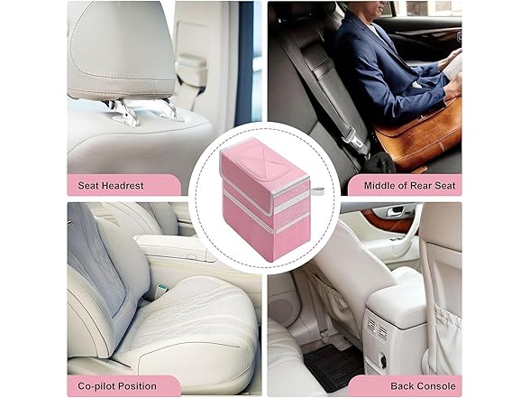 Simple Deluxe 2Gal Car Trash Can, Pink