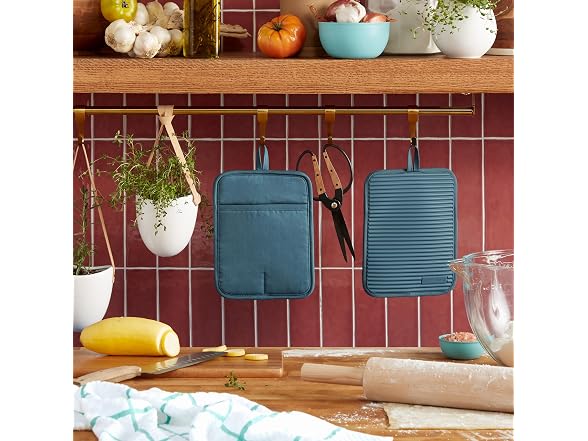 KITCHENAID Soft Silicone Pot Holder 2-Pack , Agave Blue