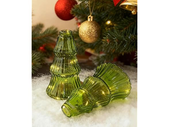 Christmas Tree Glass Terrarium Vases 4pc or 6pc
