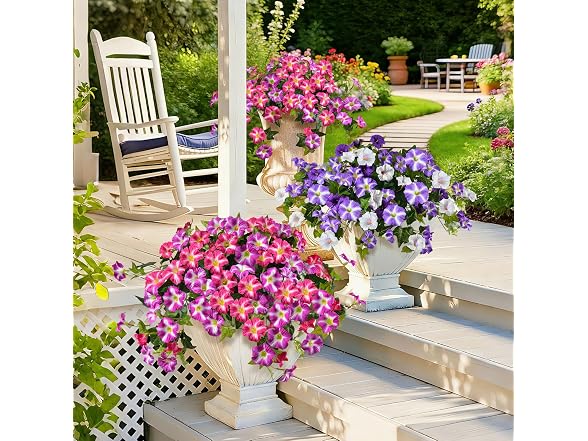 2 Packs Artificial Fake Petunias Flowers for