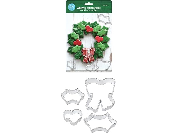 R&M Holiday Wreath Cookie Cutters 4pc