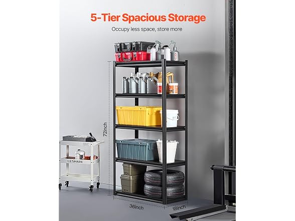 Storage Shelves, 2000 lbs, 18" D x 36" W x 72" H