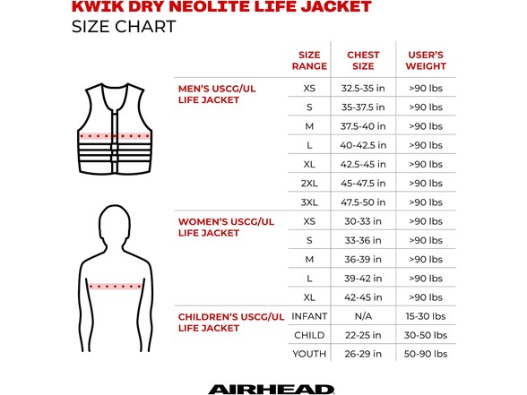 AIRHEAD Swoosh Kwik-Dry Neolite, Red (Adult Large)