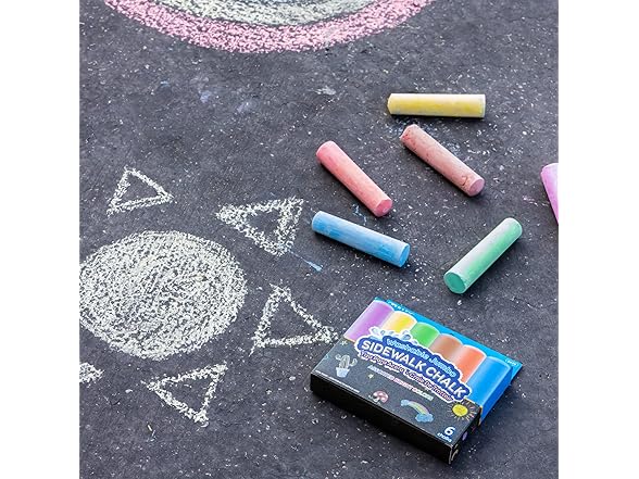 BAZIC Products Jumbo Sidewalk Chalks 6 Colors