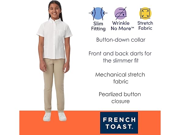 French Toast Oxford Shirt White (6X)