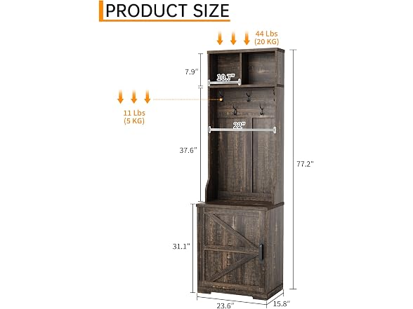 MOVECOM 77'' Farmhouse Hall Tree with Shoe Storage
