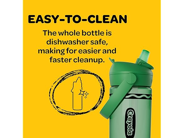 CamelBak Crayola Flip Straw Bottle, 14oz, Green