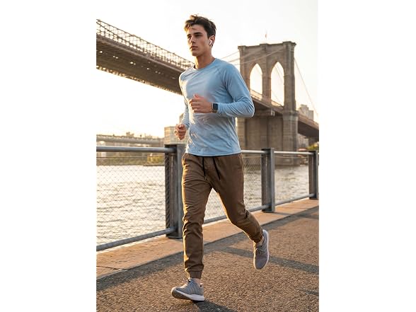 Italymorn Men (L) Stretch Chino Joggers Slim Pants