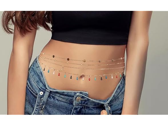 Wlaiertn 4 piece Beads Waist Chain