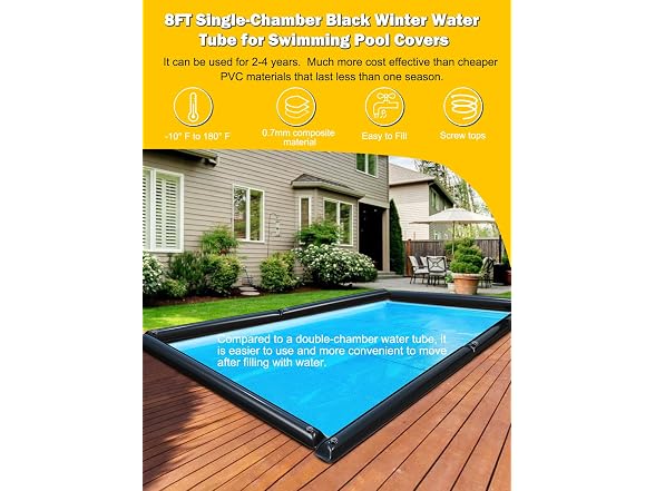 Pool Cover Water Tubes, 12 Pack 8 ft