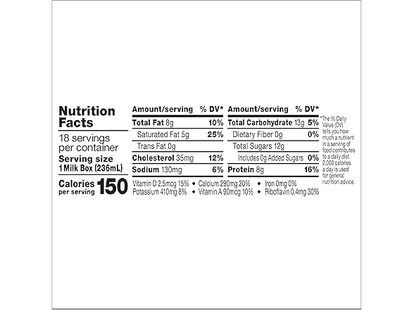 18PK Horizon Organic Shelf Stable Whole Milk