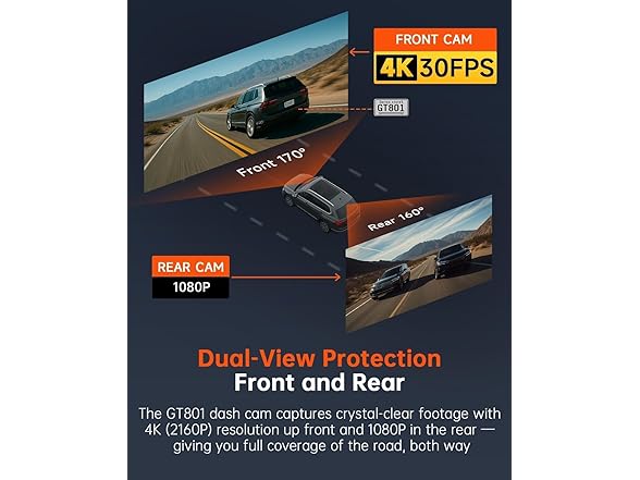 4K Dash Cam | Front and Rear