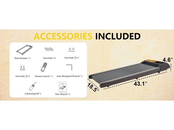 Compact Walking Treadmill Under Desk 2.5HP