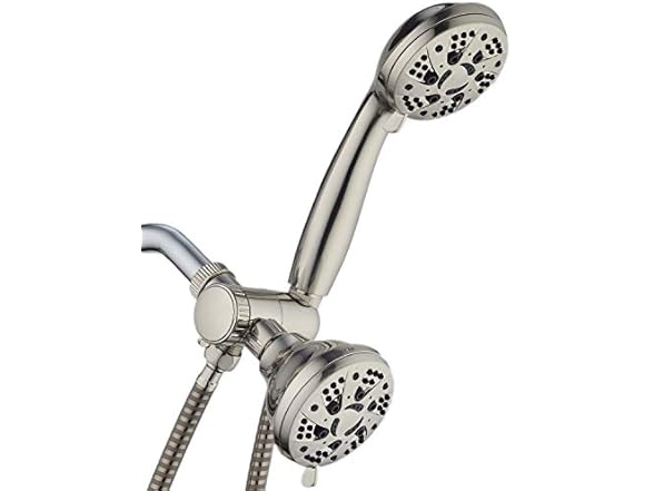 AquaDance Brushed Nickel Shower Head Combo