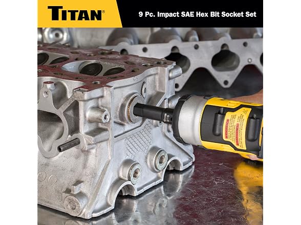 Titan 9-Piece Impact SAE Hex Bit Socket