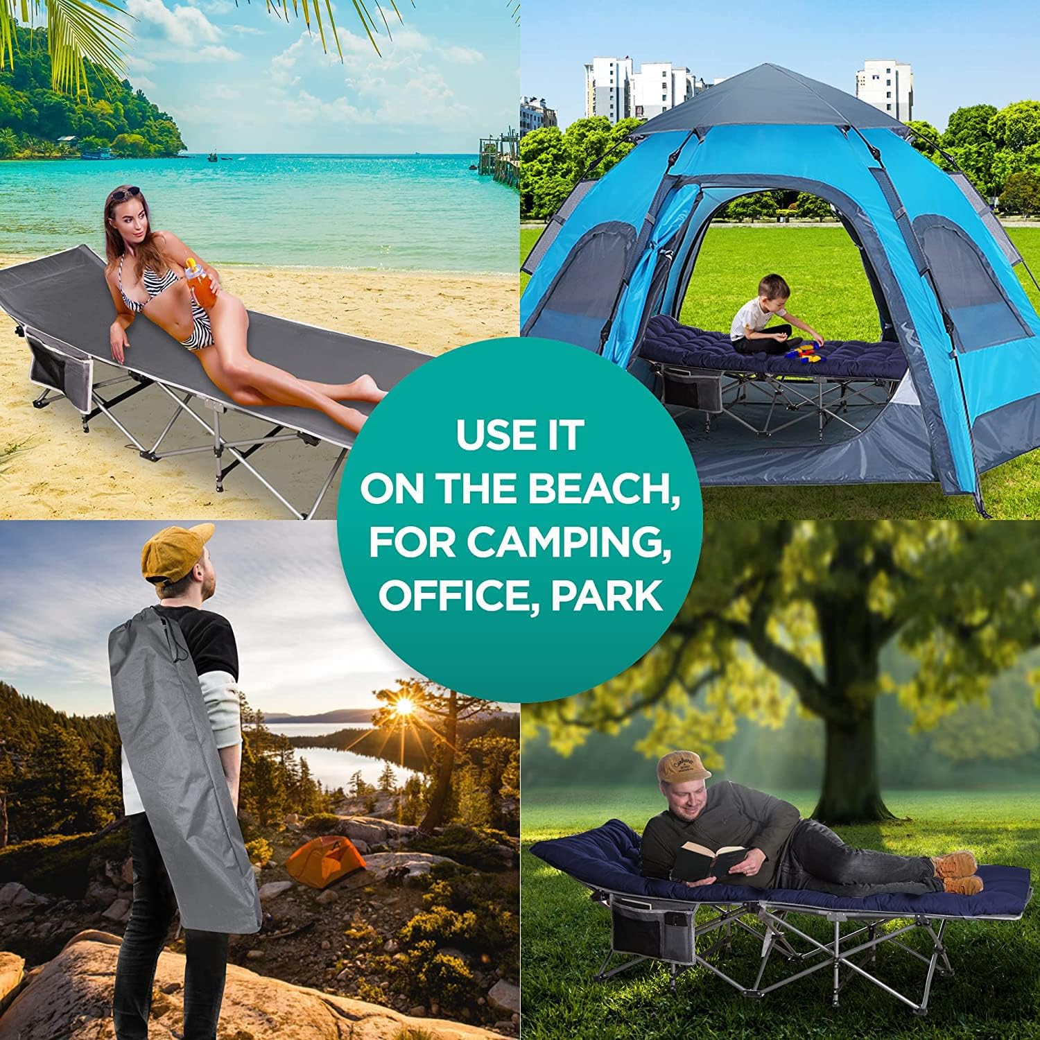 Outdoor Camping Travel Cot and Cot Pad - Gallery 14